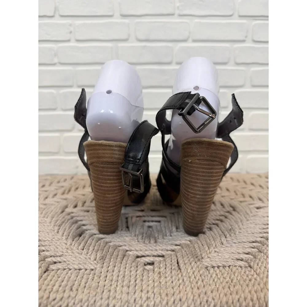Carlos by Carlos Santana Strappy Platform Heels Black Size 6